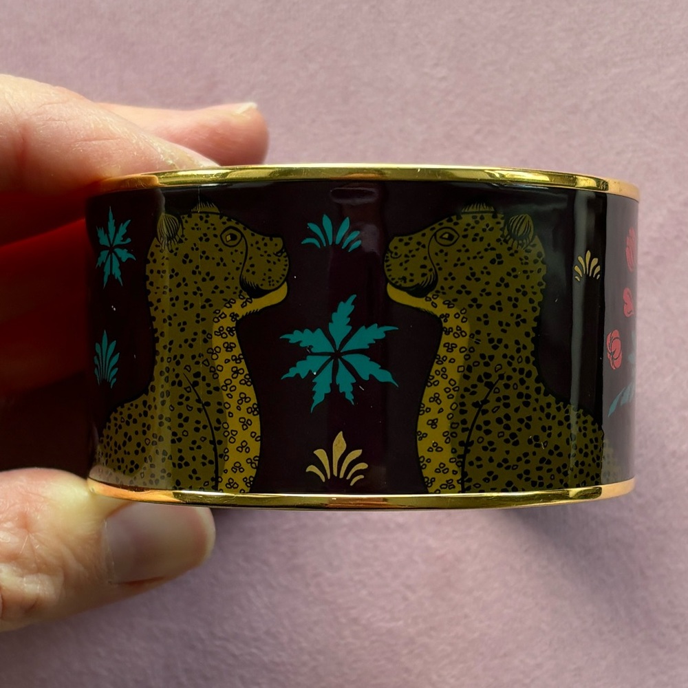 Hermès Extra Wide Les Leopards Bracelet